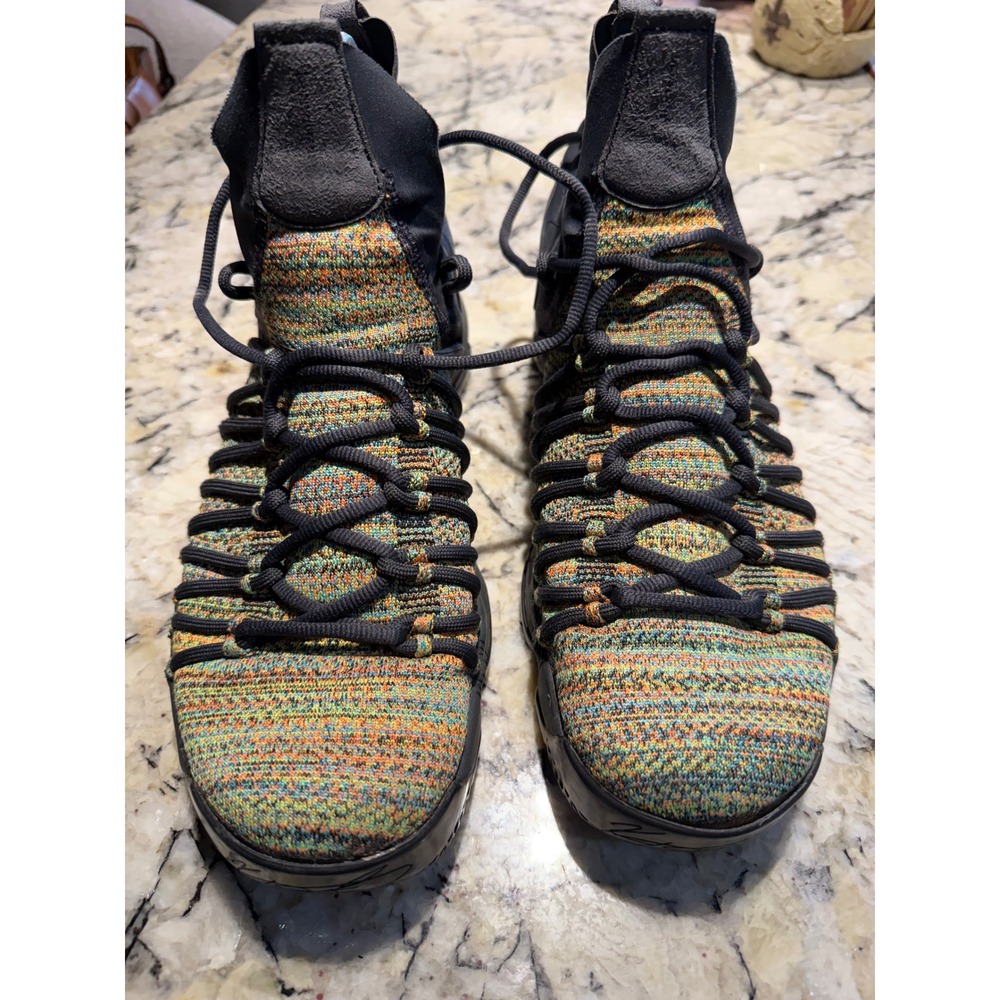 Men's Nike Zoom KD 9 Elite Multicolor Flyknit Black High Top Sneakers 873308-002